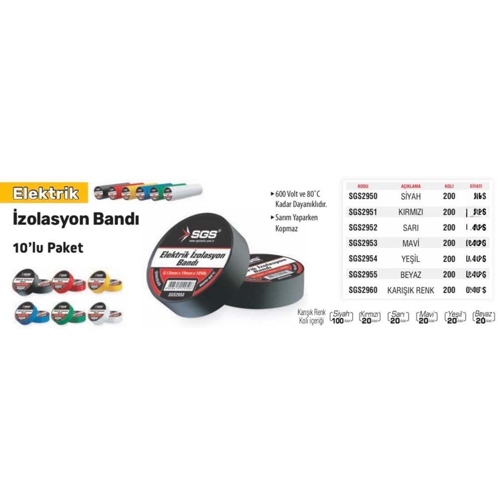 SGS BANT ELEKTİRİK YEŞİL SGS2954 (P10)