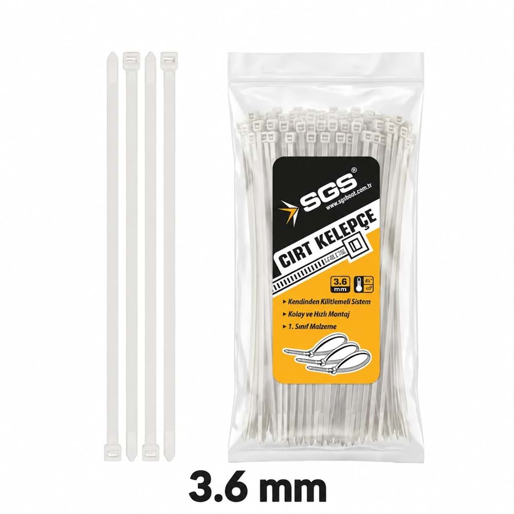 SGS KABLO BAĞI 3.6X370 -BEYAZ-