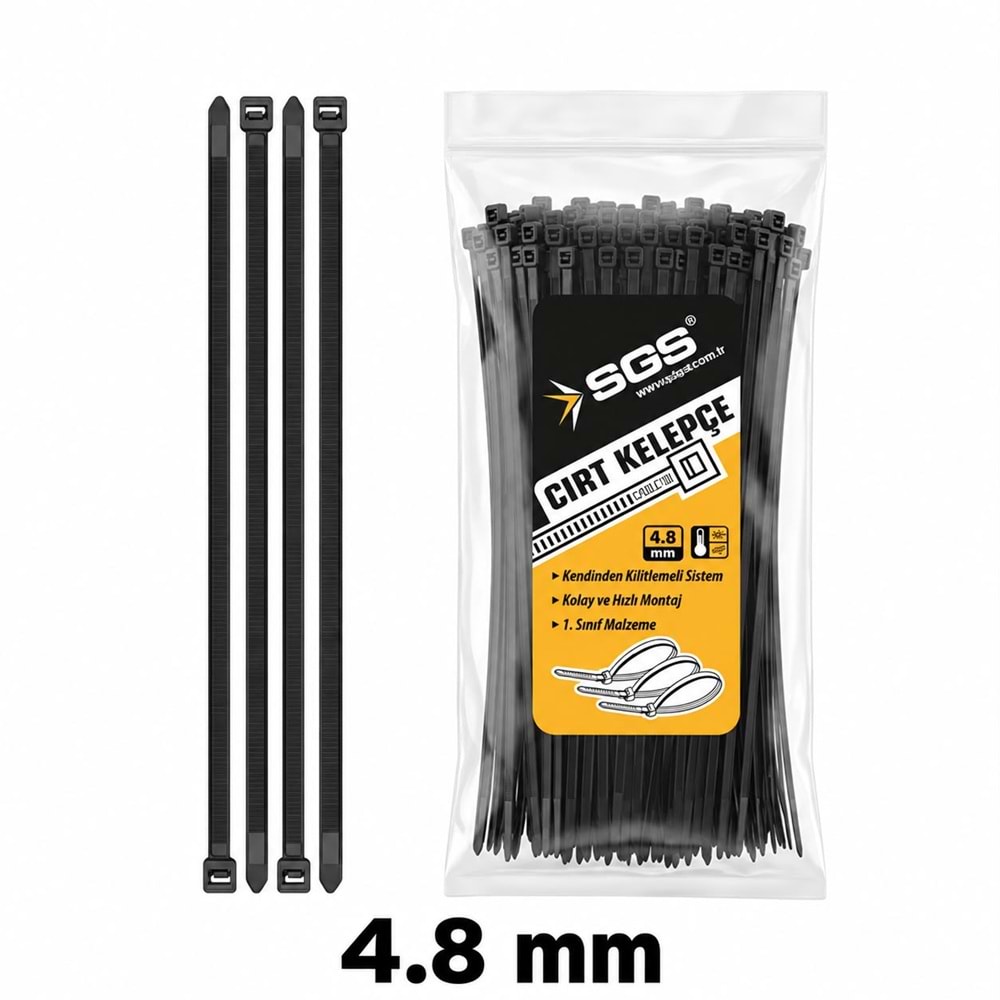 SGS KABLO BAĞI 4.8X500 -SİYAH-
